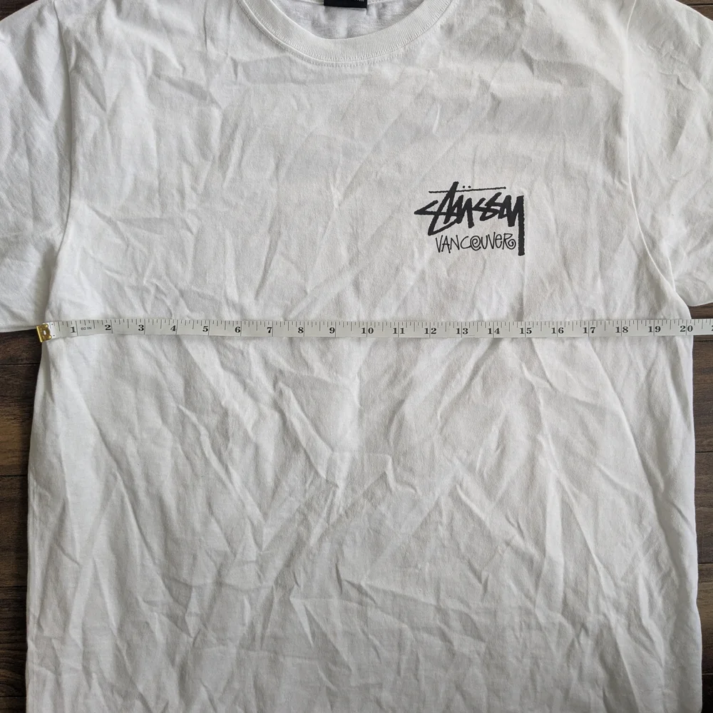 Stussy Vancouver Chapter White Short Sleeve Tee with Black Logo - Picture 2 of 5